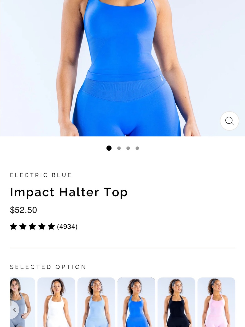 Impact Halter Top - Electric Blue